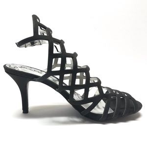 Brash Strappy Black Heels Size 6.5